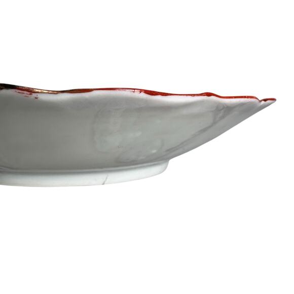 Antique Japanese Porcelain Plates Birds Floral Set of 4 High Rimmed Hand Painted - Picture 4 of 9